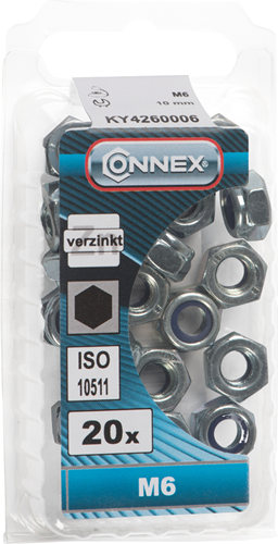 Connex borgmoer met nylonring m6 20st vz - ky4260006