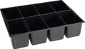L-boxx verdeler voor kleine delen | b404xd317xh97 mm polystyreen | met 8 bakken | zwart | 1 stuk - 1000010129 - 1000010129