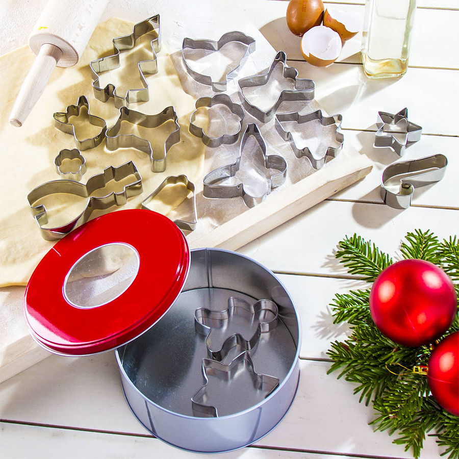 Form-Formen-Set Weihnachten aus Edelstahl, 15-tlg.