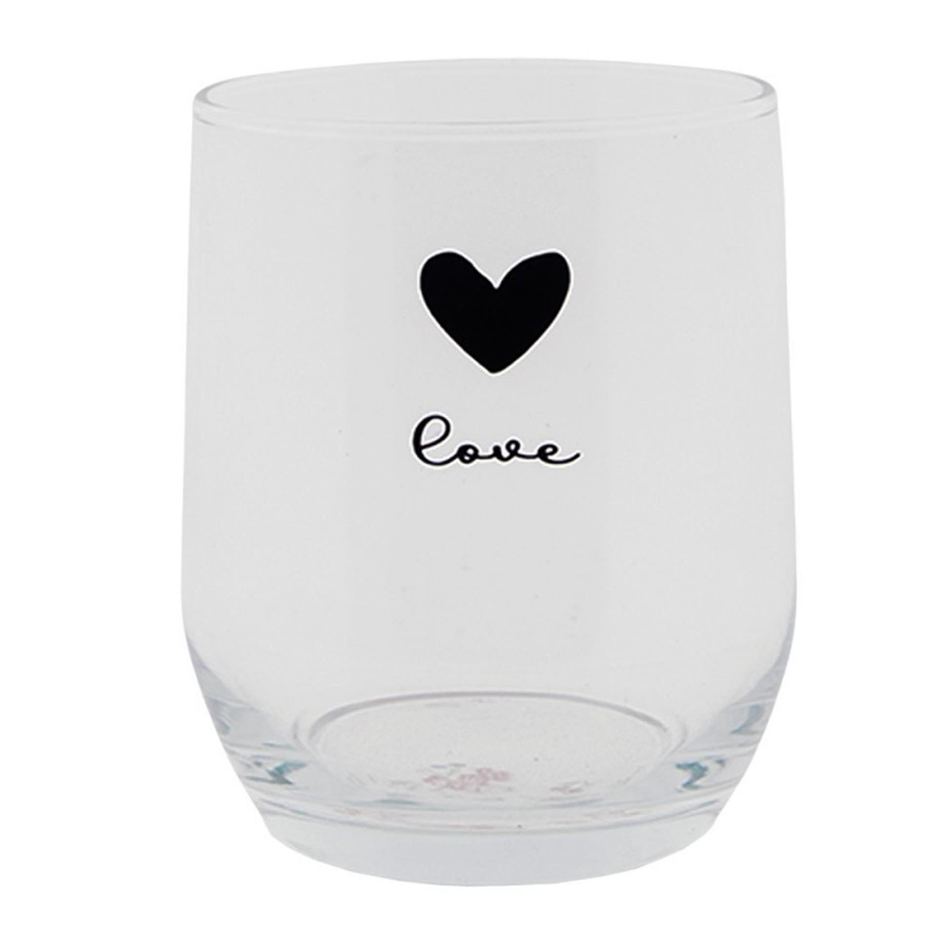 Clayre eef drinkglas hart ø8x9cm 300ml