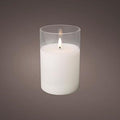 Enzo led flakkerkaars in glas 10x15cm wit - 5509680