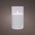 Enzo led flakkerkaars in glas 7,5x12,5cm wit - 5509660