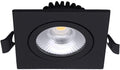 Enzo led inbouwspot 6w 2700k 85mm 60gr vierkant verstelbaar zwart - led4615