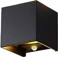 Enzo led wandlamp 2x3w up down vierkant zwart 2700k + sensor - 5082077