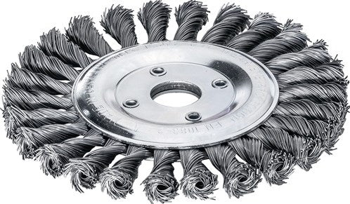 Lessmann ronde borstel | gat d. 125 mm draaddikte 0,5 mm | staal 14 mm | 12.500 omw min | 1 stuk - 473211 473211