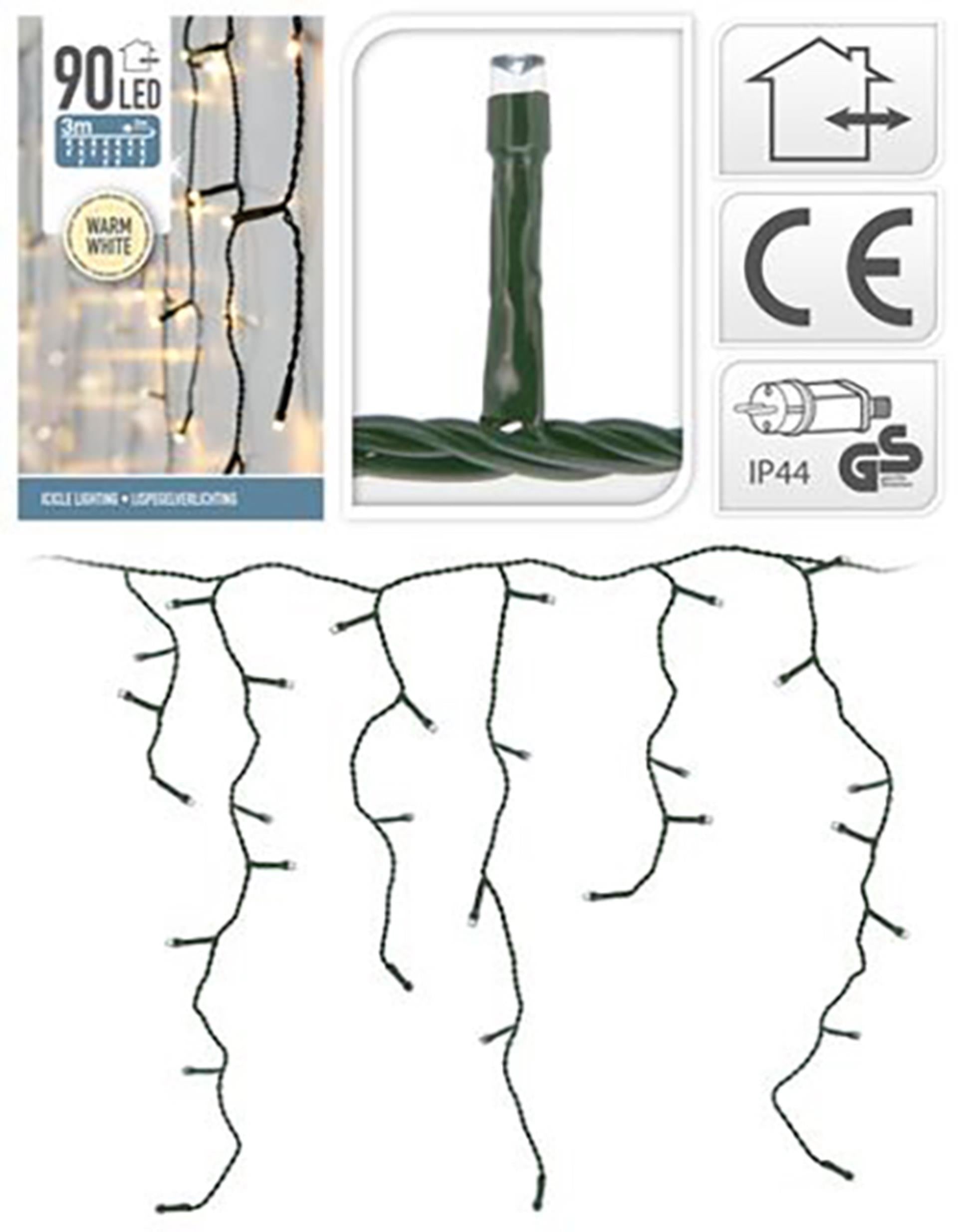Home styling ijspegelverlichting 90led warmwit