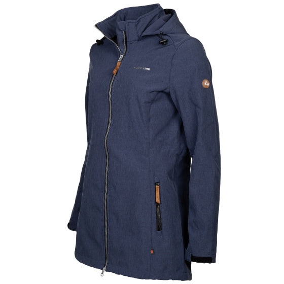 Life line Kya softshell parka dames donkerblauw maat XL