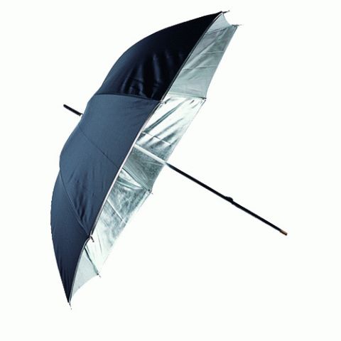 Linkstar Flash Regenschirm PUR-84SB Silber Schwarz 100 cm