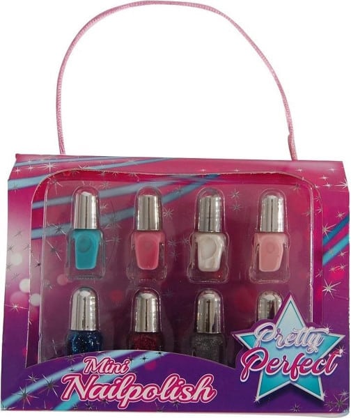 Bongers Toys Nagellack, einfarbig und mit Glitzer, Pretty Perfect, 8 Stück