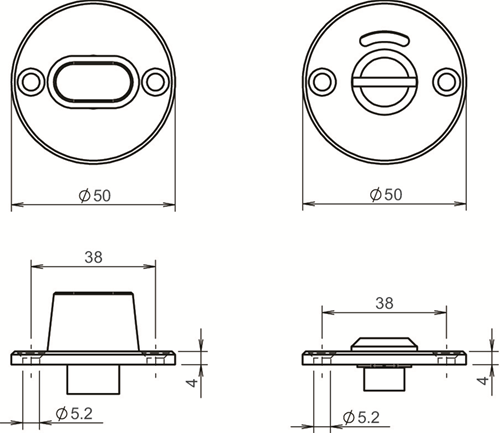 Lips beslag rond rozet | rond | vrij-bezet | geborsteld rvs | deurdikte 40mm en 54mm - 10020954