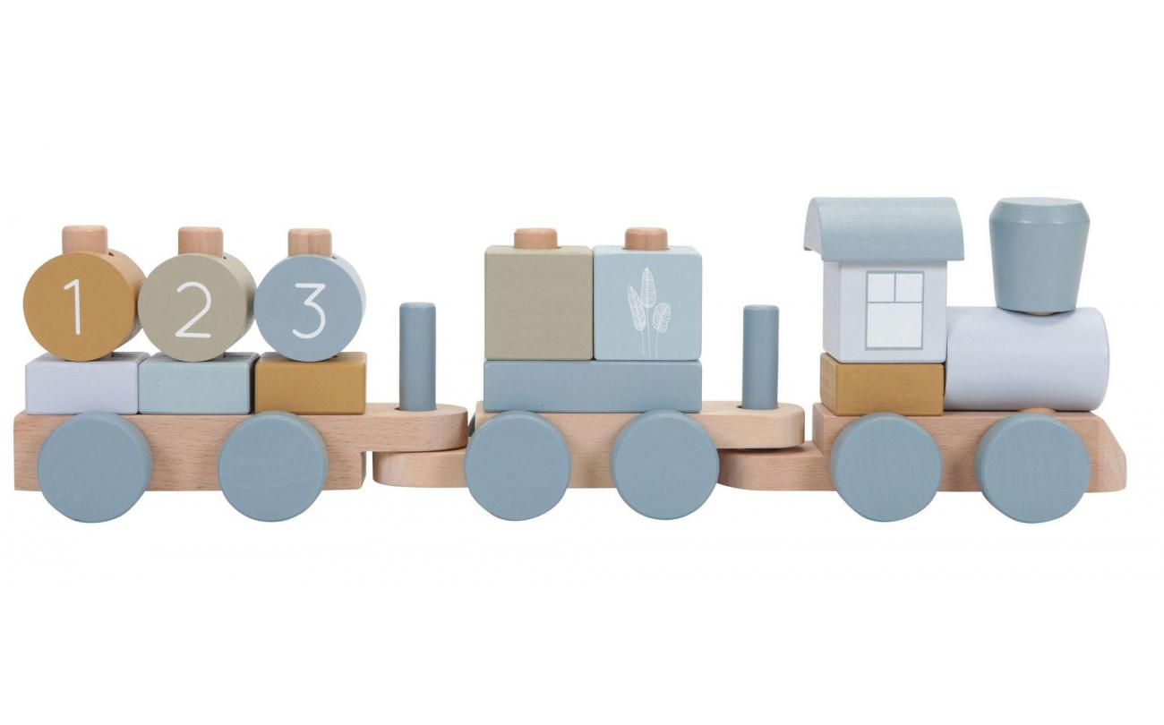 Tiamo Little Dutch Zug blau mit 2 Waggons