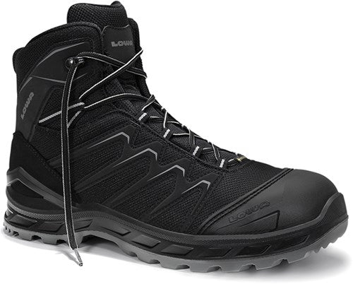 Lowa veiligheidsschoenen lowa werkschoen larrox work gtx mid 5480 s3 | zwart grijs | maat 42 - 4063606292671