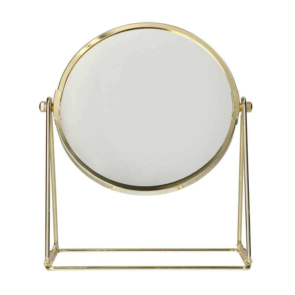 Lsp spiegels spiegel op frame voet goud 22cm 3x vergrotend
