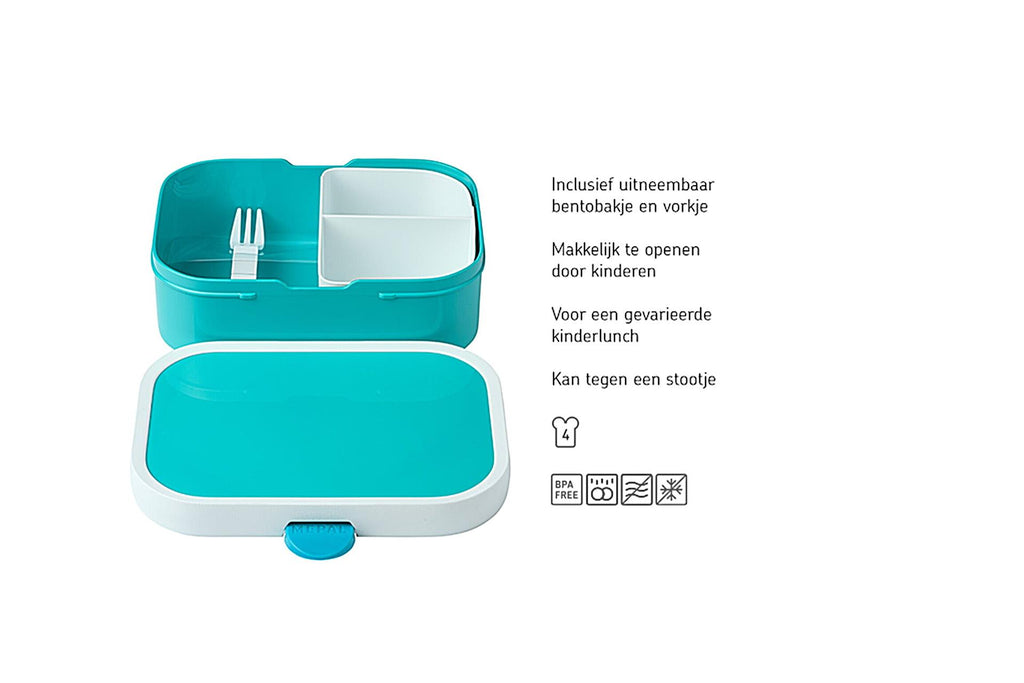 Mepal lunchbox campus - 750 ml - broodtrommel met vakjes voor kinderen - geschikt voor 4 boterhammen - dino
