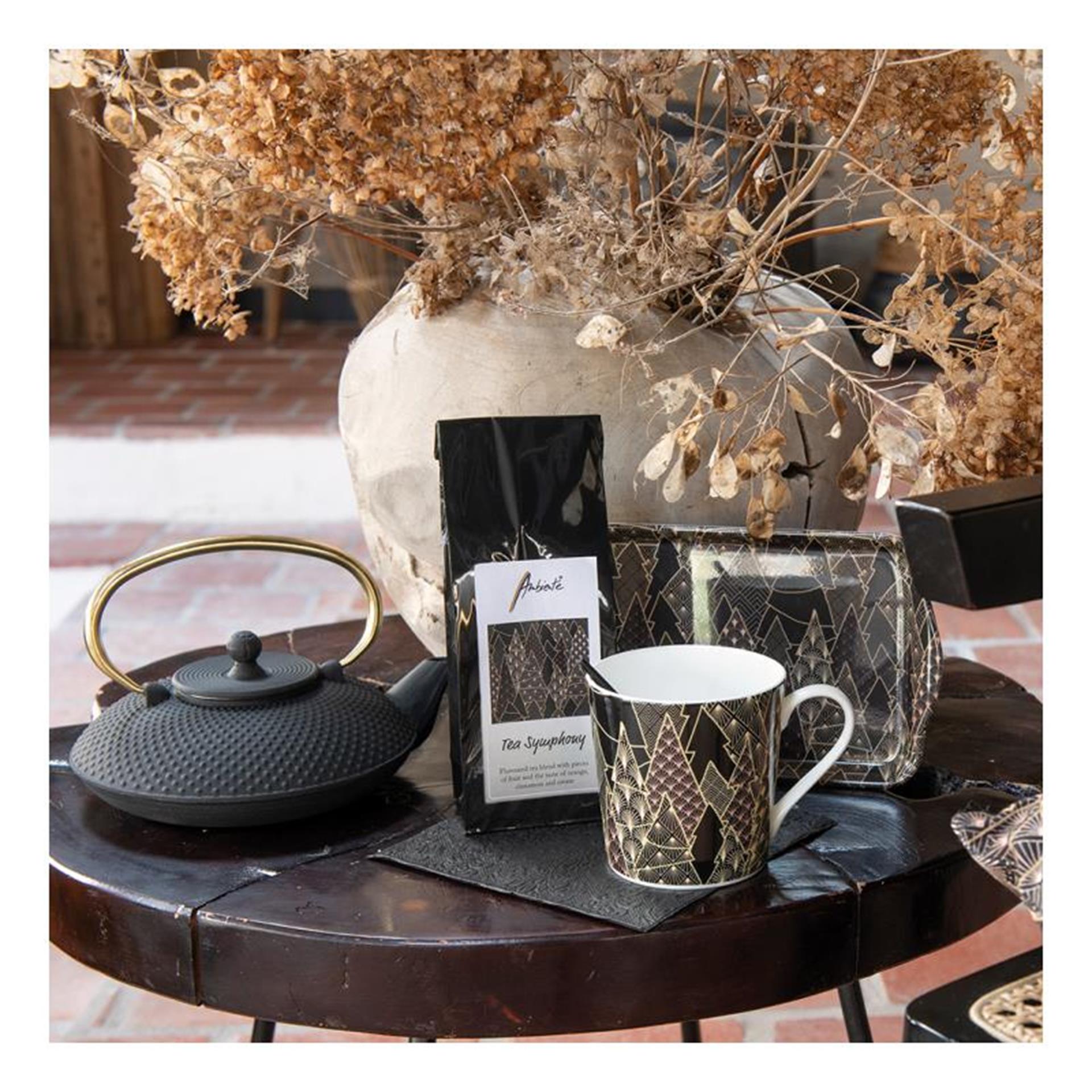 Ambiente keukendoek luxury trees zwart