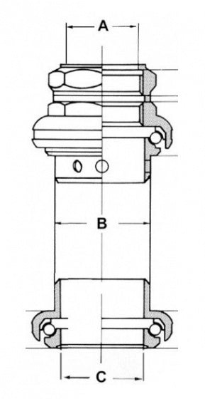 Steuersatz ZS44/44 C 8-teilig schwarz/silber
