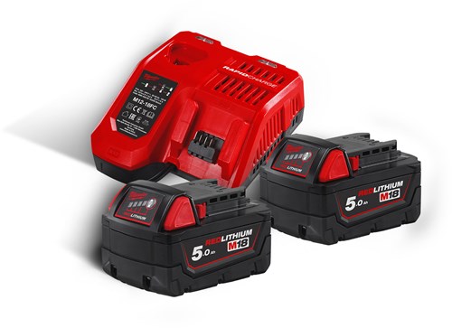 Milwaukee m18 nrg-502 18v li-ion accu starterset