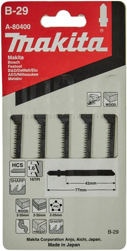 Makita accessoires decoupeerzaagblad b29 - t101ao | 5 stuks - a-80400