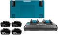 Makita accessoires 18v li-ion accu starterset 198091-4 (4x bl1860b 6.0ah) + duolader dc18rd in mbox - 198091-4
