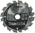 Makita accessoires cirkelzaagblad | hout | 136x20x1,5 16t 20g - b-33532