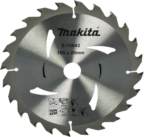 Makita accessoires makita cirkelzaagblad voor hout | ø 165mm asgat 20mm 24t - e-15643