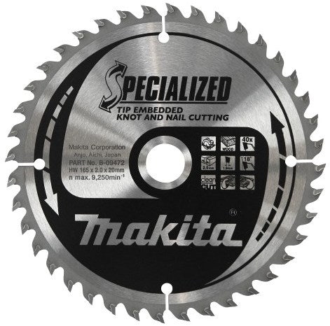 Makita accessoires cirkelzaagblad tipe 190x30x2.0 40t 23g - b-33180