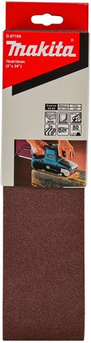 Makita accessoires d-67169 | schuurband | red k80 | 76x610 | 3 stuks - d-67169