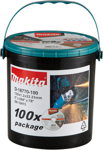 Makita accessoires doorslijpschijf rvs 125x22,23x1,2mm, 100 stuks - d-18770-100