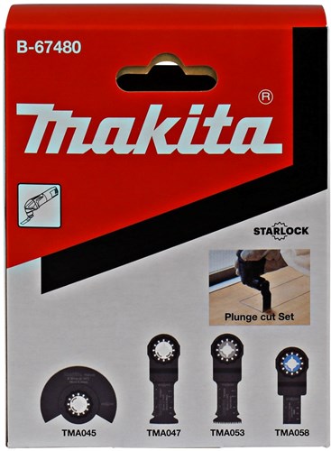 Makita accessoires invalzaagset multitool 4-delig starlock tma045, tma047, tma053, tma058 - b-67480