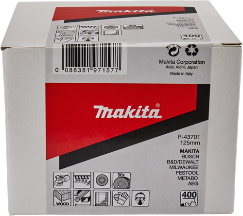Makita accessoires schuurschijf 125mm k400 red velcro - p-43701 - p-43701