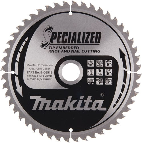 Makita accessoires cirkelzaagblad tipe 235x30x2,3 48t 18g - b-09519