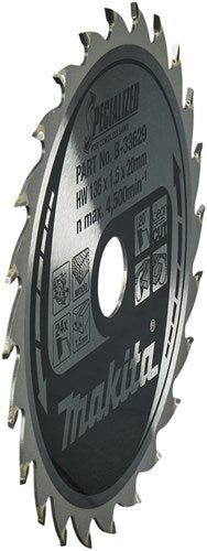 Makita accessoires makita ø 136mm asgat 20mm 24t cirkelzaagblad voor hout | specialized - b-33629