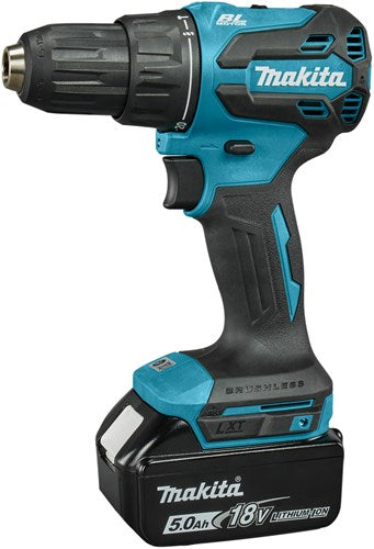 Makita dhp490rtj | accu klopboormachine | koolborstelloos | 18v | met 5.0ah accu's in m-box - dhp490rtj