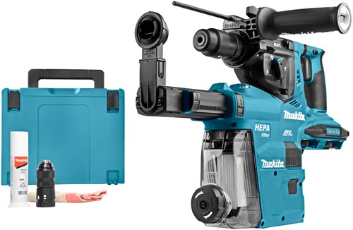 Makita dhr281zwj accu boorhamer met stofafzuiging | 2x18 v li-ion | sds-plus - dhr281zwj