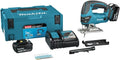 Makita djv180rtj | 18 v decoupeerzaag | d-greep | 5,0 ah accu (2 st) snellader | in mbox djv180rtj