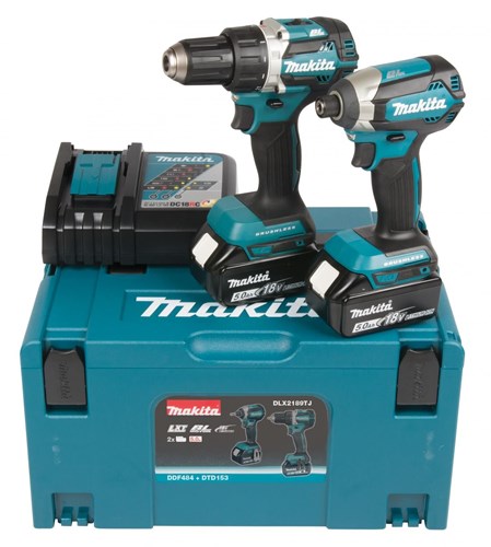 Makita dlx2189tj combiset - accuboormachine ddf484 en slagschroevendraaier dtd153 - 18v