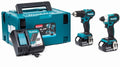 Makita dlx2220jx2 - ddf487 + dtd157 18v boor- schroefmachine + slagschroevendraaier 3,0 ah accu (2 st)