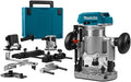 Makita drt50zjx9 accu freesmachine 18v li-ion | zonder accu's en lader in m-box met geleiderail adapter - drt50zjx9