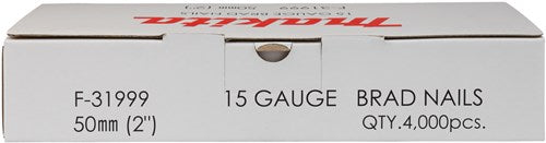 Makita accessoires f-31999 brads | 50mm 1,4x1,8mm | gegalvaniseerd | 4000 stuks - f-31999