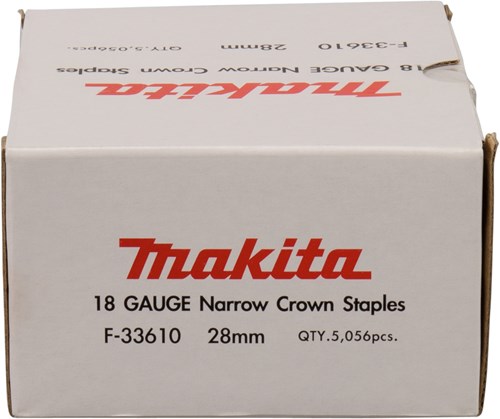 Makita accessoires niet 28mm 6,35x1,1x1,3mm - narrow crown, 18awg - f-33610
