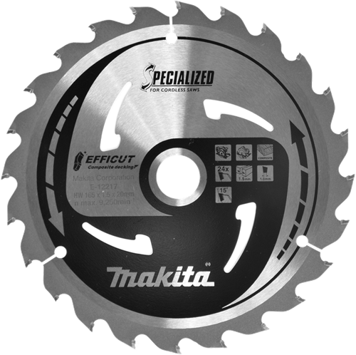 Makita accessoires makita hm zaagblad effi compo 165x20x24t - e-12217