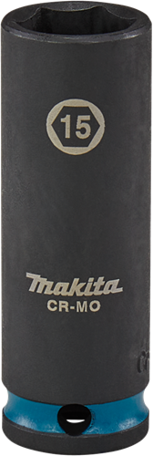 Makita e-16324 impact black krachtdop 3 8 lang | 15 mm
