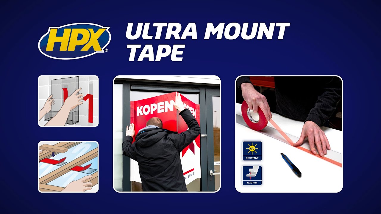 Hpx producten dubbelzijdig tape ultra mount transparant 19mm x 50m