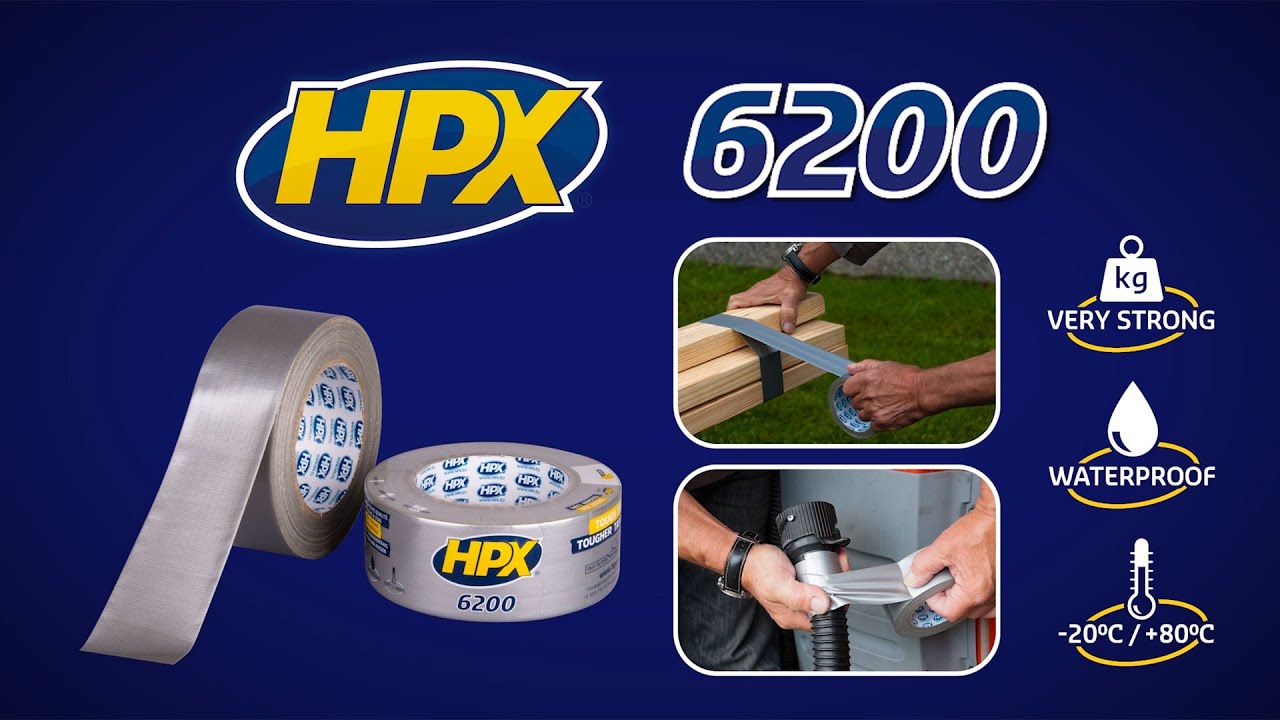 Hpx producten duct tape reparatietape grijs 48mm x 10m