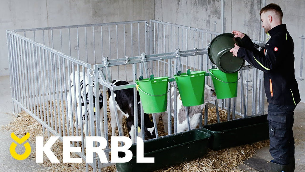 Kerbl producten kalveremmer met hygiene ventiel plus speen