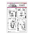 Ranger ink ranger • dina wakley media cling stamps collaged portraits