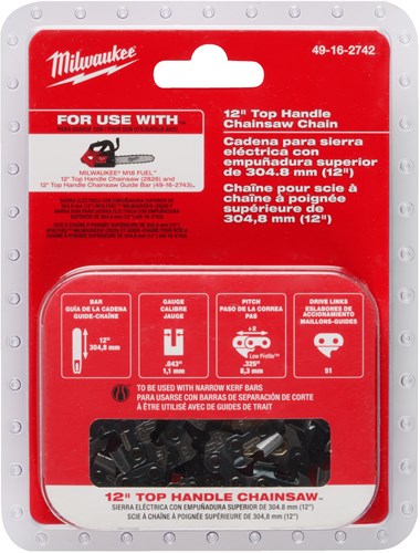 Milwaukee 30 cm 12 saw chain 0.325 x 1.1 m18 fthchs30 ketting tbv kettingzaag 30 cm 12 voor m18 fthchs30 - 4932480177