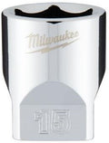 Milwaukee accessoires 1 4 ratel dop ,metrisch standaard -15mm - 4932478323