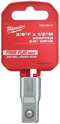 Milwaukee accessoires 3 8 f x 1 2 m verloopadapter van 3 8 naar 1 2 - 4932480647