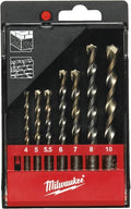 Milwaukee accessoires betonboren set in kunststof cassette (8-delig): 3 4 5 6 7 8 9 10 mm - 4932480158
